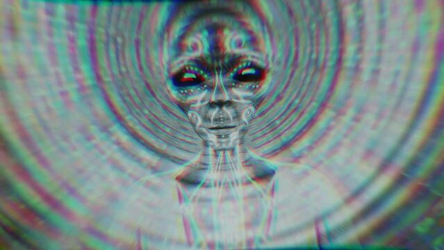 alien releasing psychic waves as ripples from the mind