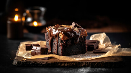 Brownies with delicious chocolate fudge