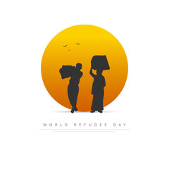 World Refugee Day, Vector illustration