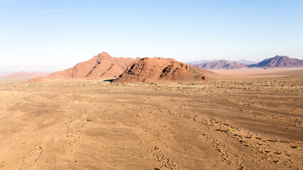 Naklejka premium A helicopter view of Sossusvlei desert