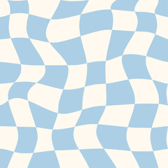 Checkerboard background. Geometric pastel square texture in vintage y2k style.  Gingham vector wallpaper for print templates or textiles.