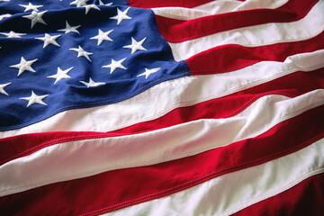 USA flag wave background, American National Holiday, Memorial and Independence day, July 4th