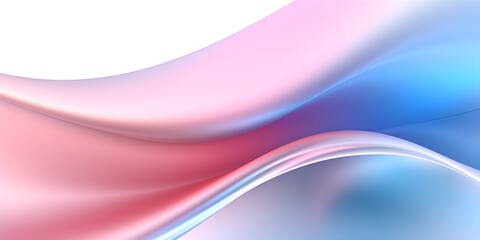 Abstract 3d wavy curved line metallic soft pastel colors background. Glossy fluid flow with curved waves. Foil vibrant color liquid surface. Generative Ai