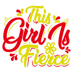 Retro Girl Power T-shirt Design, Vector