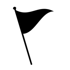 Icon of a flag waving in the wind on a white background.
Goal concept.