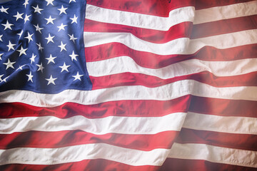 Obraz premium American flag wave background, USA National Holiday, Memorial and Independence day, July 4th