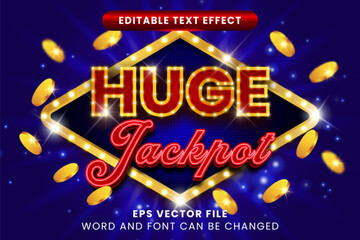 3D jackpot casino editable vector text effect
