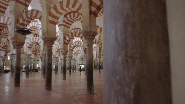 Mezquita Catedral Mosque Cathedral of C&oacute;rdoba Cordoba, Spain - The Columns and Double Tiered Arches in The Original Section of the Mosque Building