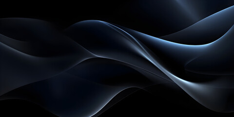 Fototapeta premium Modern smooth elegant dark waves background. Dark liquid wave or black wavy folds silk background.. Generative Ai
