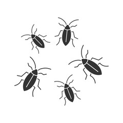 Cockroach icon. Simple design. Vector illustration.