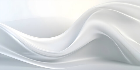 Obraz premium Abstract simple elegant white waves of white silk fabric cloth background. Luxury background design. Generative Ai
