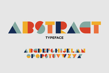 set of modern alphabet with retro and pop art style