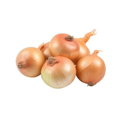Fototapeta premium Fresh gold onion vegetable bulb isolated on white background With clipping path and generative ai ,png file