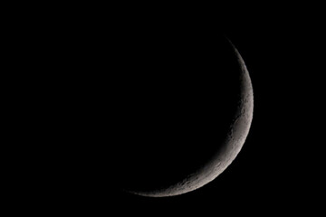 Fototapeta na wymiar waxing crescent moon