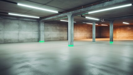 Fototapeta premium Futuristic underground corridor with colorful lights Generative AI