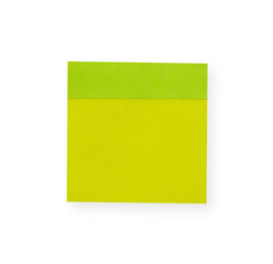 Blank yellow paper note with header isolated