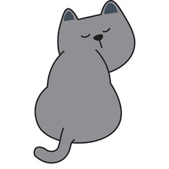 Cute cat cartoon character, Doodle cartoon style.