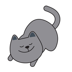Cute cat cartoon character, Doodle cartoon style.