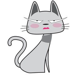 Cute cat cartoon character, Doodle cartoon style.