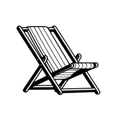 Deck chair vector illustration isolated on transparent background
