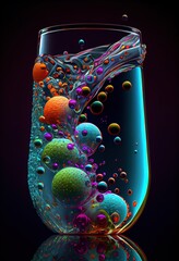 colorful bubbles in a crystal ball