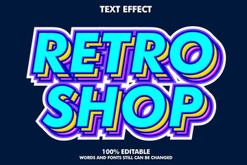 modern retro pop art font effect. retro cartoon editable text effect