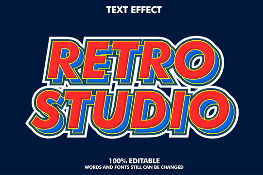 modern retro pop art font effect. retro cartoon editable text effect