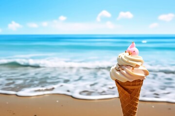 Fototapeta na wymiar ice cream on the beach
