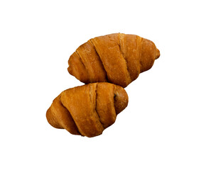 Two tasty croissant bread isolated element