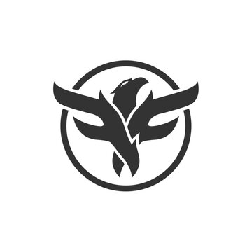 Initial Letter FF Flying Falcon Bird Eagle Hawk Typography Logo Design Vector