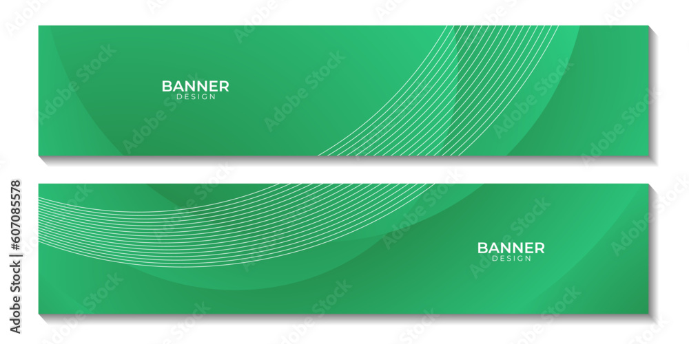 Poster abstract green wave gradient background