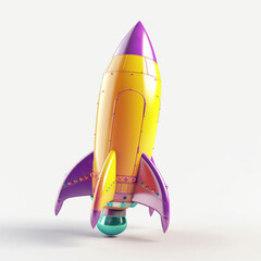 Izolowana rakieta 3D w dynamicznej pozie, Agile, Scrum - Isolated 3D rocket in dynamic pose, Agile, Scrum - AI Generated