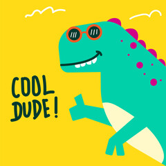 cute dinosaur vector for tee print and background wallpaper