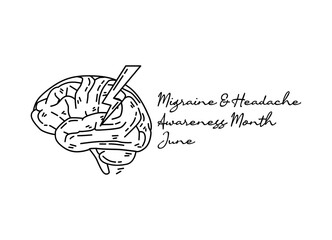 line art of migraine and headache awareness month good for migraine and headache awareness month celebrate. line art. illustration.