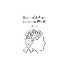 line art of national aphasia awareness month good for national aphasia awareness month celebrate. line art. illustration.