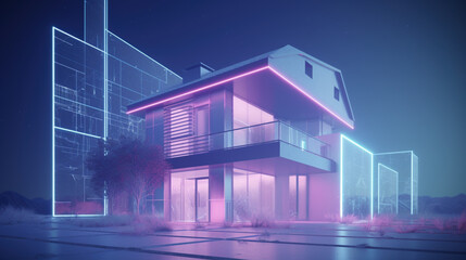 Nieruchomość przyszłości - atrakcyjny dom dla rodziny - Property of the future - an attractive home for a family - AI Generated