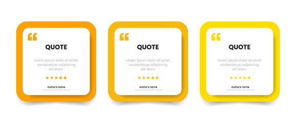 3D bubble testimonial banner, quote, infographic. Social media post template designs for quotes. Empty speech bubbles, quote bubbles and text box. Vector Illustration EPS10.