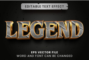 3D legend with scratch texture editable vector text effect