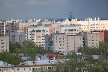 Fototapeta premium landscape contemporary ghetto russia apartment buildings architecture