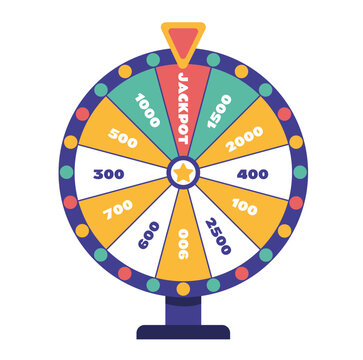 Wheel spin roulette win lucky game fortune casino isolated concept. Vector graphic design illustration
