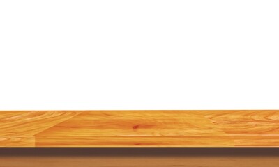 Wooden table top, beautiful wood pattern, light yellow on a white background  used to show products
