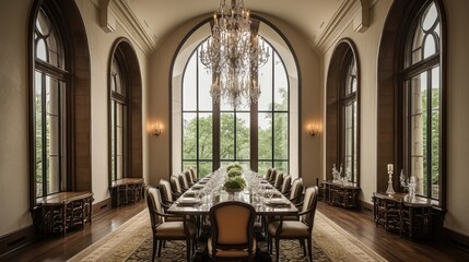 Serene Sophistication: An Elegant Dining Oasis Bathed in Natural Light 3. Generative AI