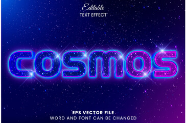 Galaxy neon cosmos editable vector text effect