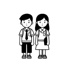 Little students vector illustration isolated on transparent background