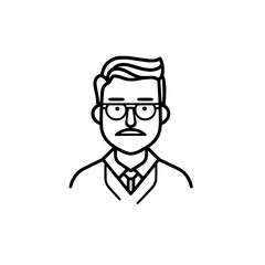 Male teacher vector illustration isolated on transparent background