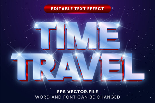 shiny metallic 3d retro vintage time travel vector text effect