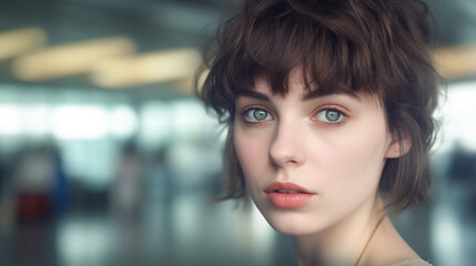 Obraz premium worried young adult woman, fictional location