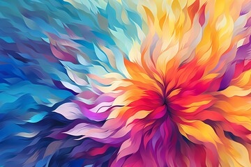 Fototapeta premium Artistic Flower Illustration, Colorful Abstract Handdrawn Wallpaper, generative ai generated