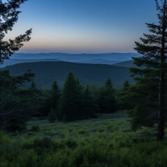 A view of the mountains from the top of a hill Generative Ai