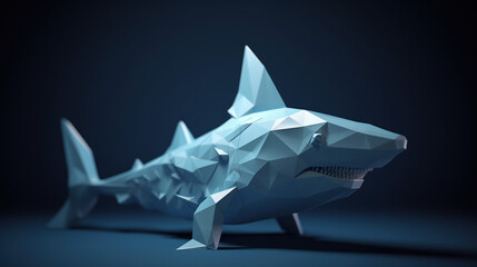 Żarłacz biały - origami rekin - ochrona mórz i oceanów - White shark - origami shark - marine and ocean conservation - AI Generated
